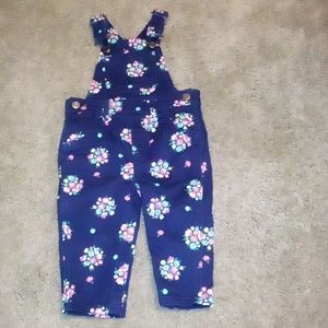 Carter's Girls toddler flower bib overalls size 12